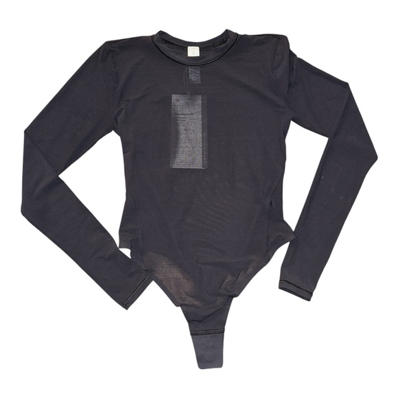 Lululemon Wundermost Nulu Mesh Long-Sleeve Crew Bodysuit Black XS (4) NWT - Picture 3 of 5